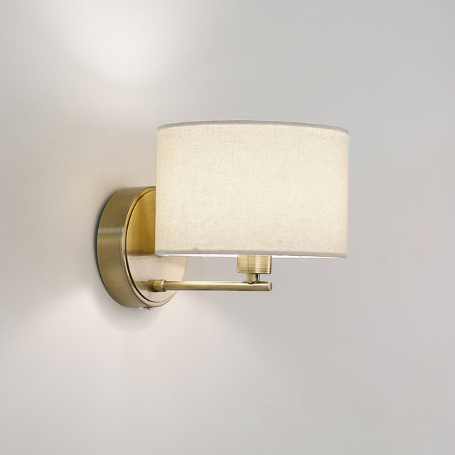 Clarissa Rechargeable LED Wall Light 2W 3CCT Antique Brass & Linen