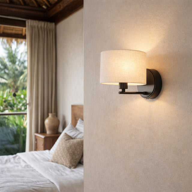Clarissa Rechargeable LED Wall Light 2W 3CCT Matte Black & Linen