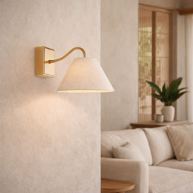 Rosalind Rechargeable LED Wall Light 2W 3CCT Brass & Linen