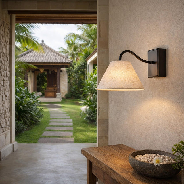 Rosalind Rechargeable LED Wall Light 2W 3CCT Matte Black & Linen