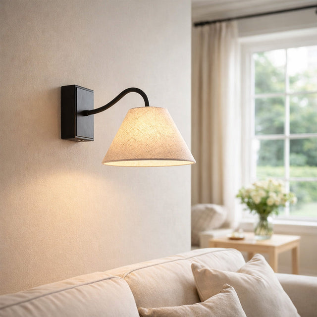 Rosalind Rechargeable LED Wall Light 2W 3CCT Matte Black & Linen