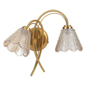 Coraline Double Light Wall Light Brass & Champagne