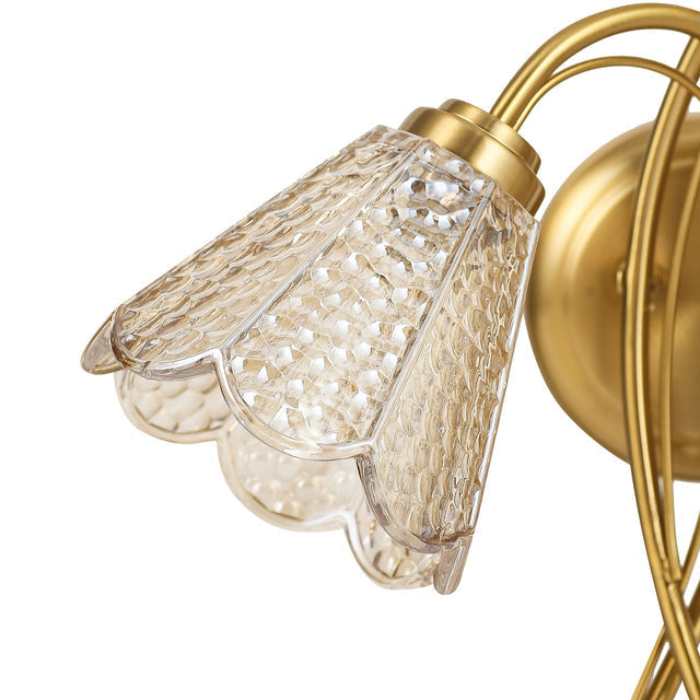 Coraline Double Light Wall Light Brass & Champagne