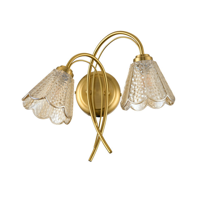 Coraline Double Light Wall Light Brass & Champagne