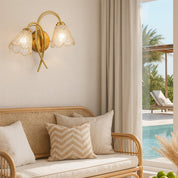 Coraline Double Light Wall Light Brass & Champagne