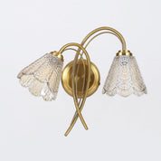 Coraline Double Light Wall Light Brass & Champagne