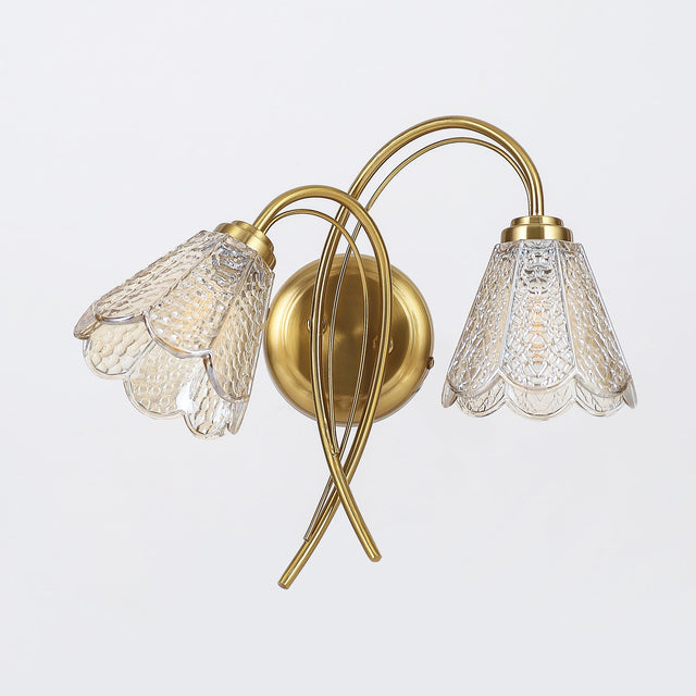 Coraline Double Light Wall Light Brass & Champagne