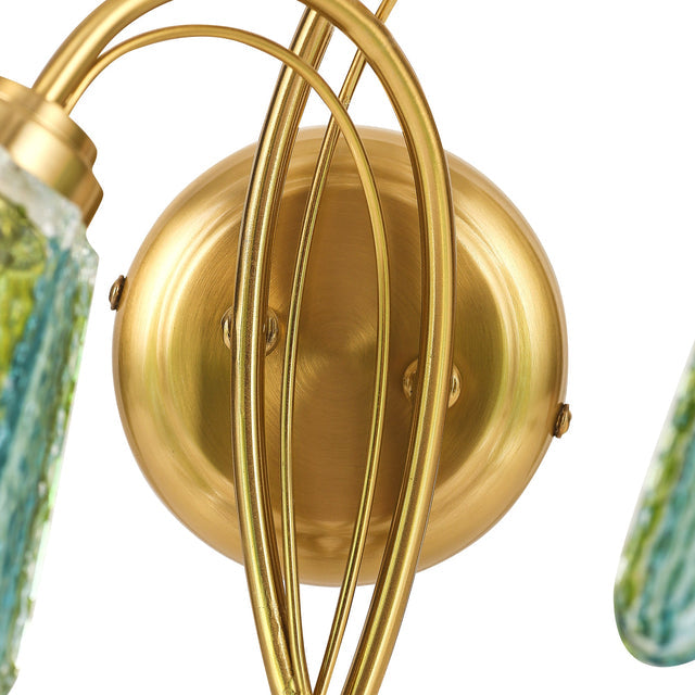 Coraline Double Light Wall Light Brass & Multicolour