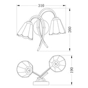 Coraline Double Light Wall Light Brass & Multicolour