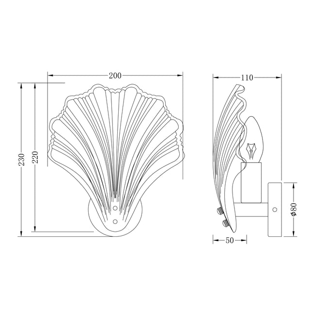 Aurora Wall Light Brass & Clear