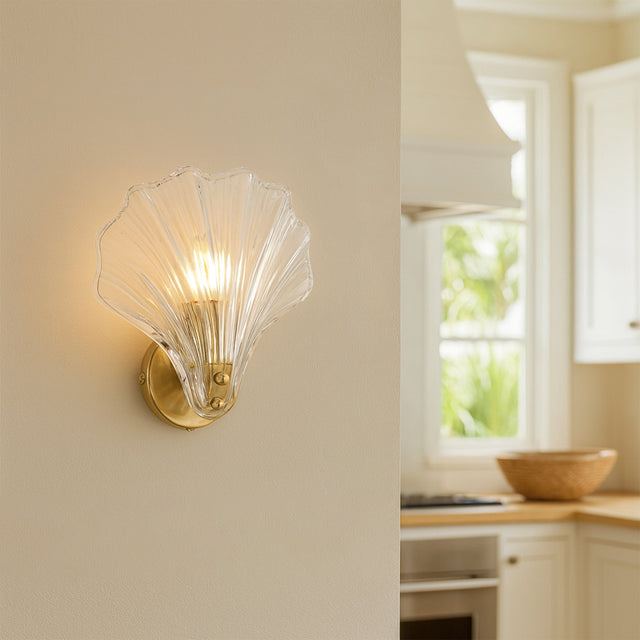 Aurora Wall Light Brass & Clear