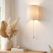 Teevan Pull Cord Wall Light White