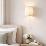 Teevan Pull Cord Wall Light White