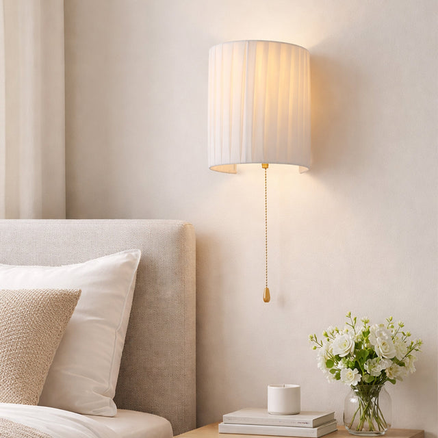 Willow Pull Cord Wall Light White