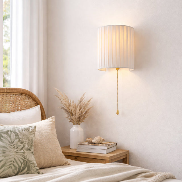 Willow Pull Cord Wall Light White