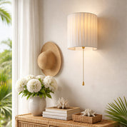 Willow Pull Cord Wall Light White