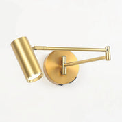Beatrice Swing Arm Wall Lamp With Charging Ports Brass