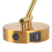 Beatrice Swing Arm Wall Lamp With Charging Ports Brass