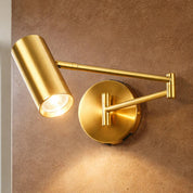 Beatrice Swing Arm Wall Lamp With Charging Ports Brass