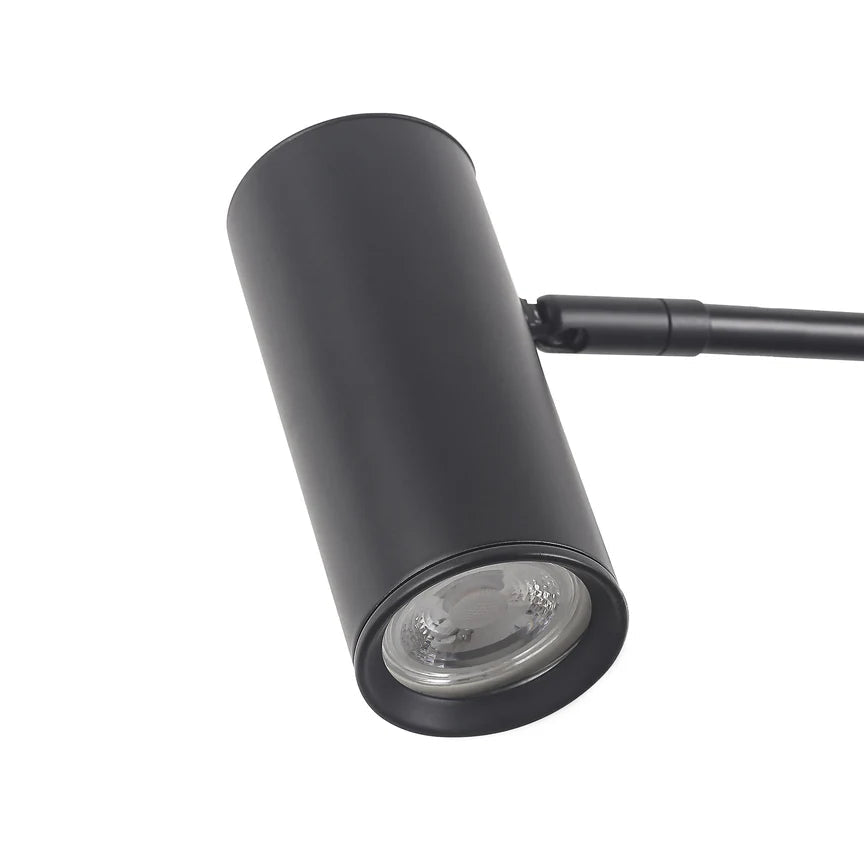 Beatrice Swing Arm Wall Lamp With Charging Ports Black