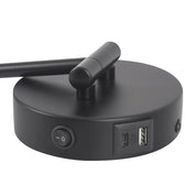 Beatrice Swing Arm Wall Lamp With Charging Ports Black