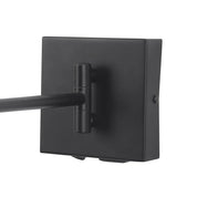 Elspet Swing Arm Wall Lamp With Charging Ports Matte Black & Linen