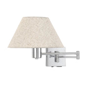 Elspet Swing Arm Wall Lamp With Charging Ports Chrome & Linen