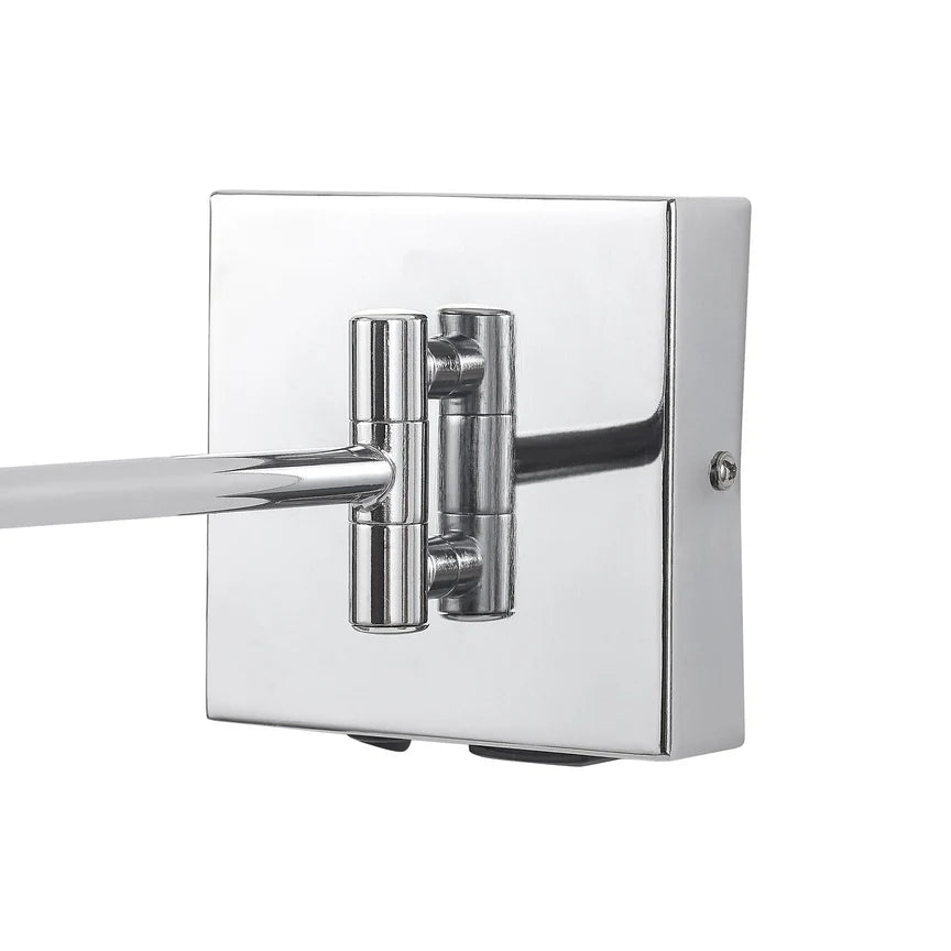 Elspet Swing Arm Wall Lamp With Charging Ports Chrome & Linen