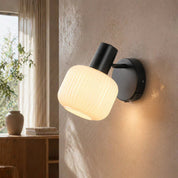 Freja Reading Wall Lamp With Charging Ports Matte Black & White