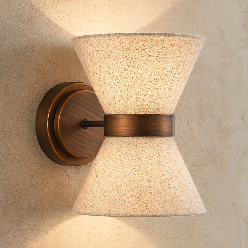 Viviana Wall Lamp Brushed Bronze & Linen