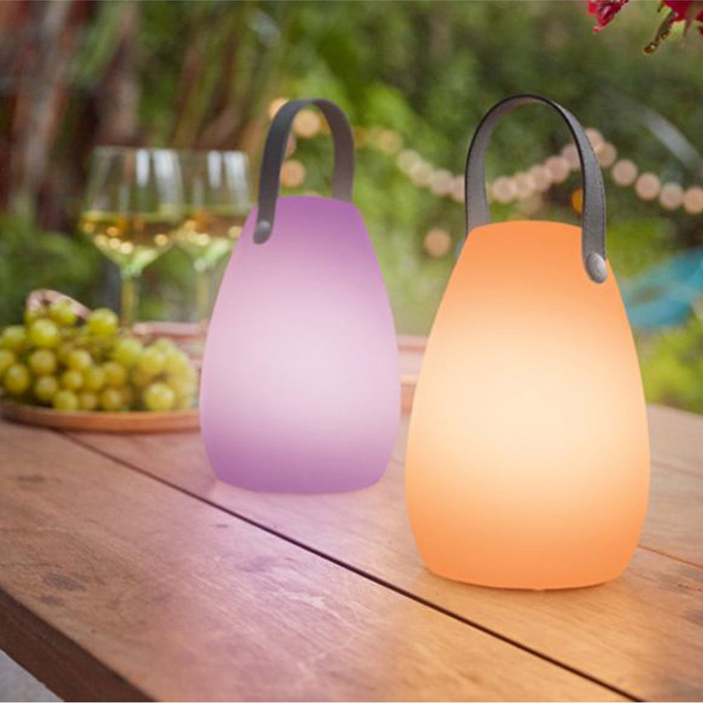LED Table Lamp With Handle White Polyethylene RGB