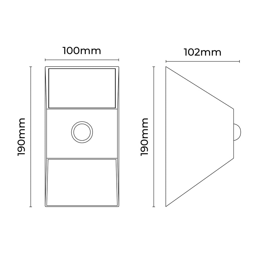 Velto Solar LED Exterior Wall Light With PIR Sensor 2W 300K Black