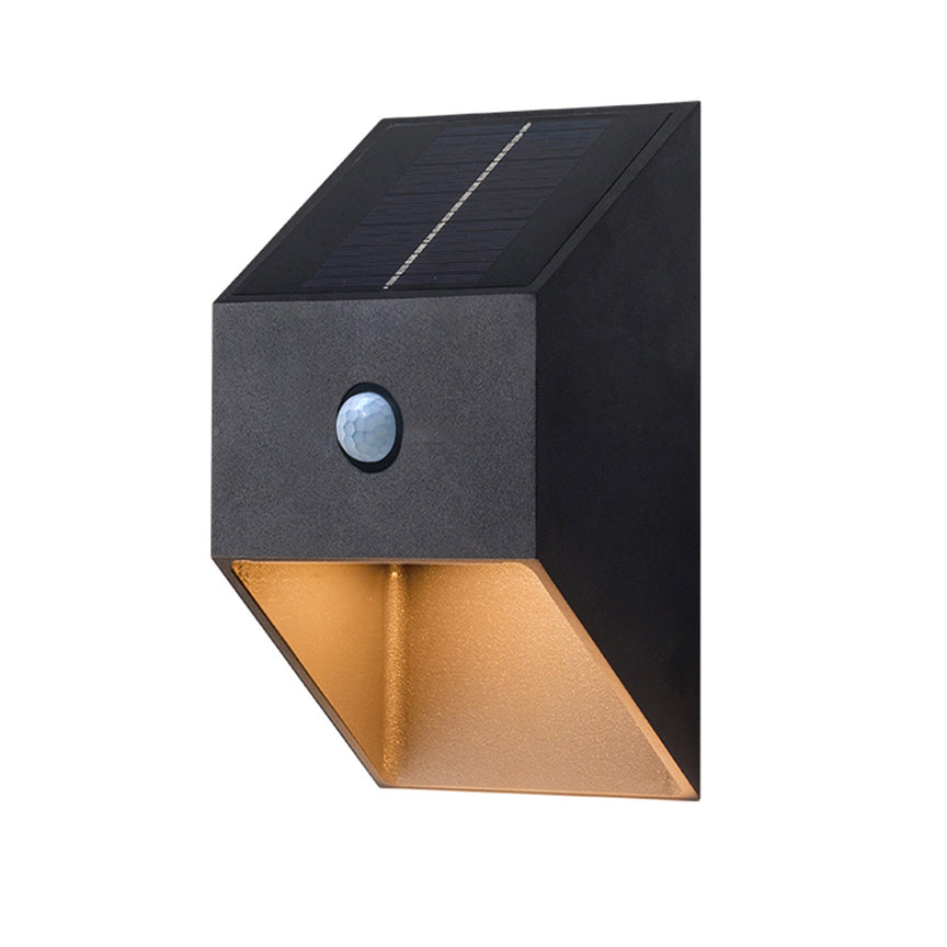 Velto Solar LED Exterior Wall Light With PIR Sensor 2W 300K Black