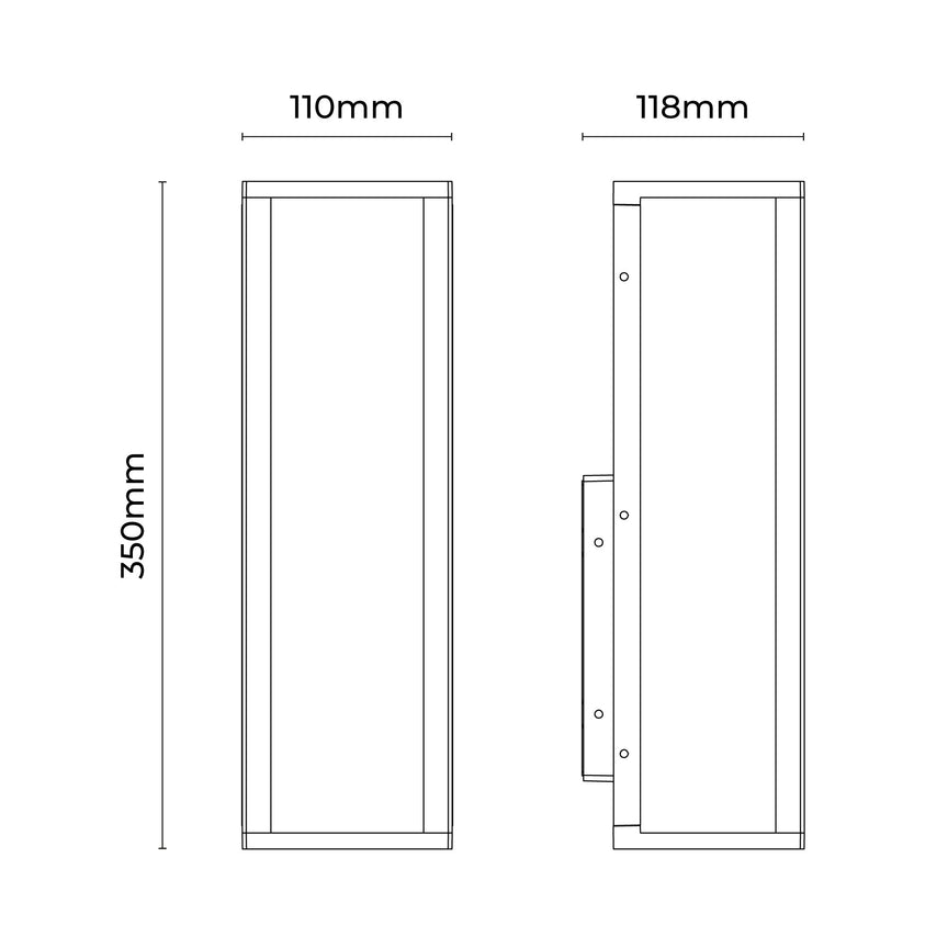 Zyra Up & Down Wall Light Black