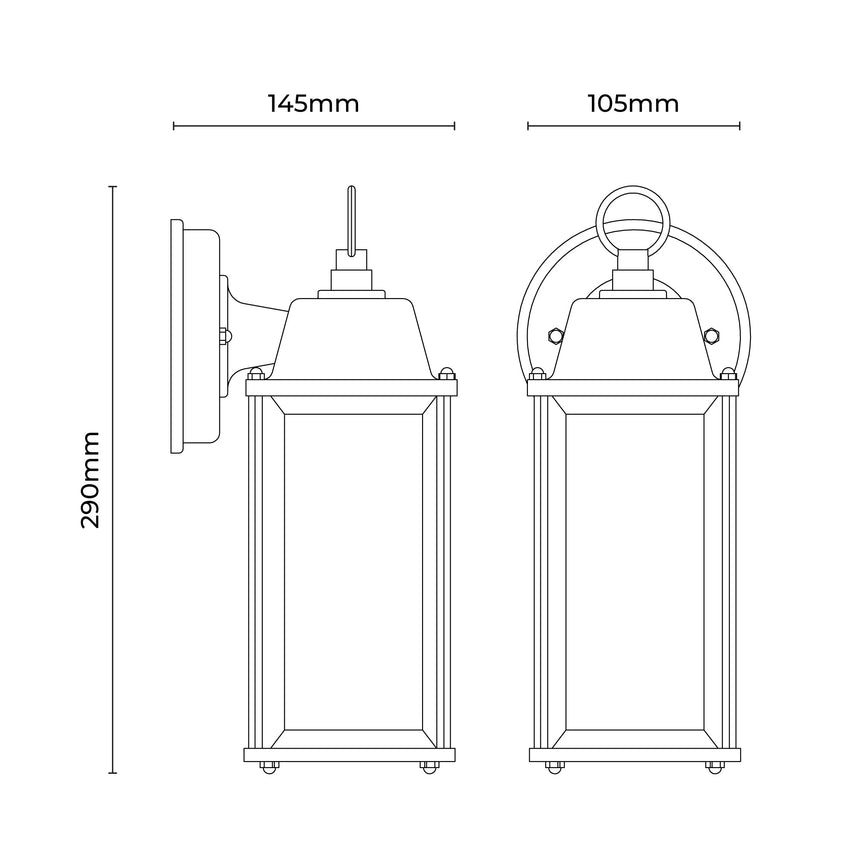Quorra Exterior Wall Light Black