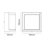 Tivor Square LED Wall Light 10W TRI Colour Black