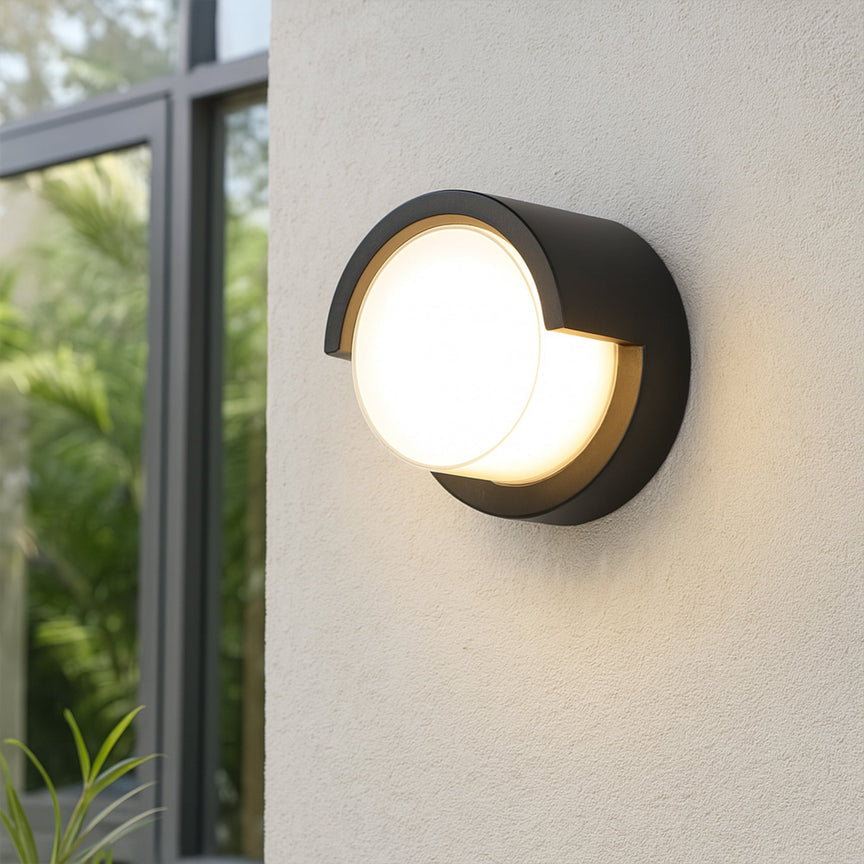 Aven Round LED Wall Light 10W TRI Colour Black