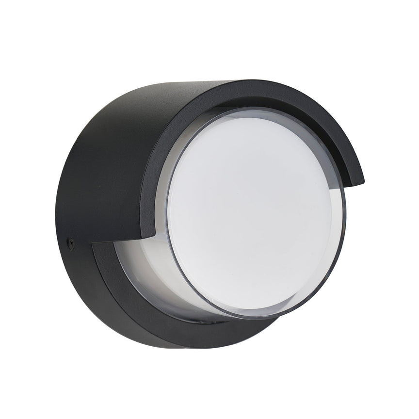 Aven Round LED Wall Light 10W TRI Colour Black