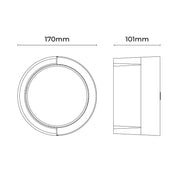 Aven Round LED Wall Light 10W TRI Colour Black