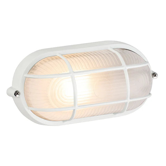 Rhelia Oval Caged Outdoor Bunker Light White