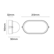 Ezra Oval Outdoor Bunker Light Black