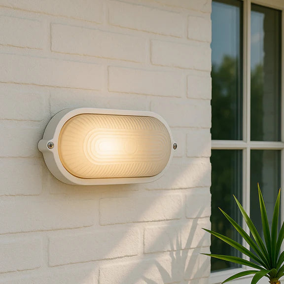 Ezra Oval Outdoor Bunker Light White