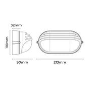 Virell Oval Louvered Outdoor Bunker Light White