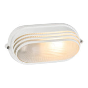 Virell Oval Louvered Outdoor Bunker Light White