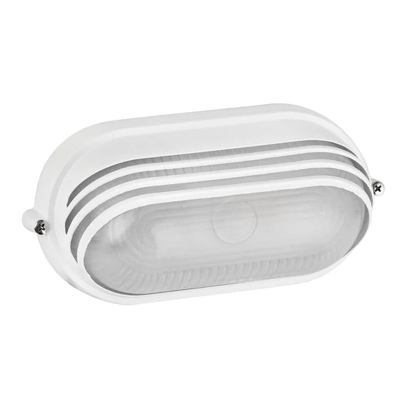 Virell Oval Louvered Outdoor Bunker Light White