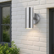 Zyven Up & Down Outdoor Wall Light Polished Silver