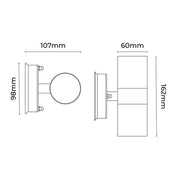 Zyven Up & Down Outdoor Wall Light Polished Silver