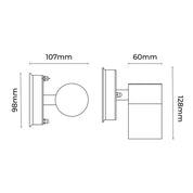 Zyven Fixed Single Outdoor Wall Light Black