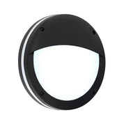 Omira Large LED Outdoor Bunker Light With Eyelid 12W TRI Color Black