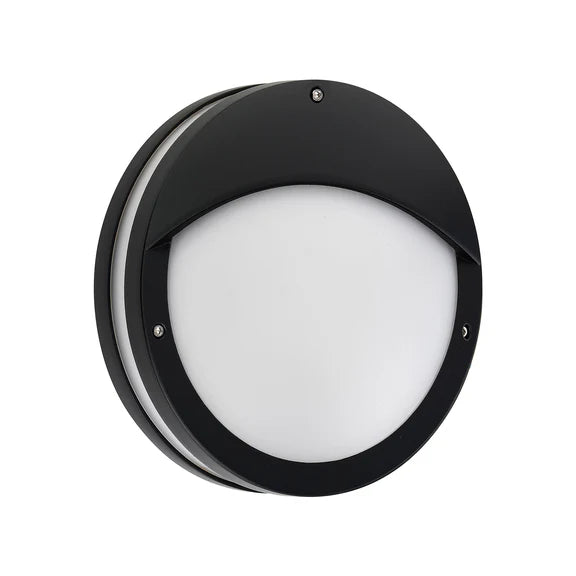 Omira Small LED Outdoor Bunker Light With Eyelid 8W TRI Color Black